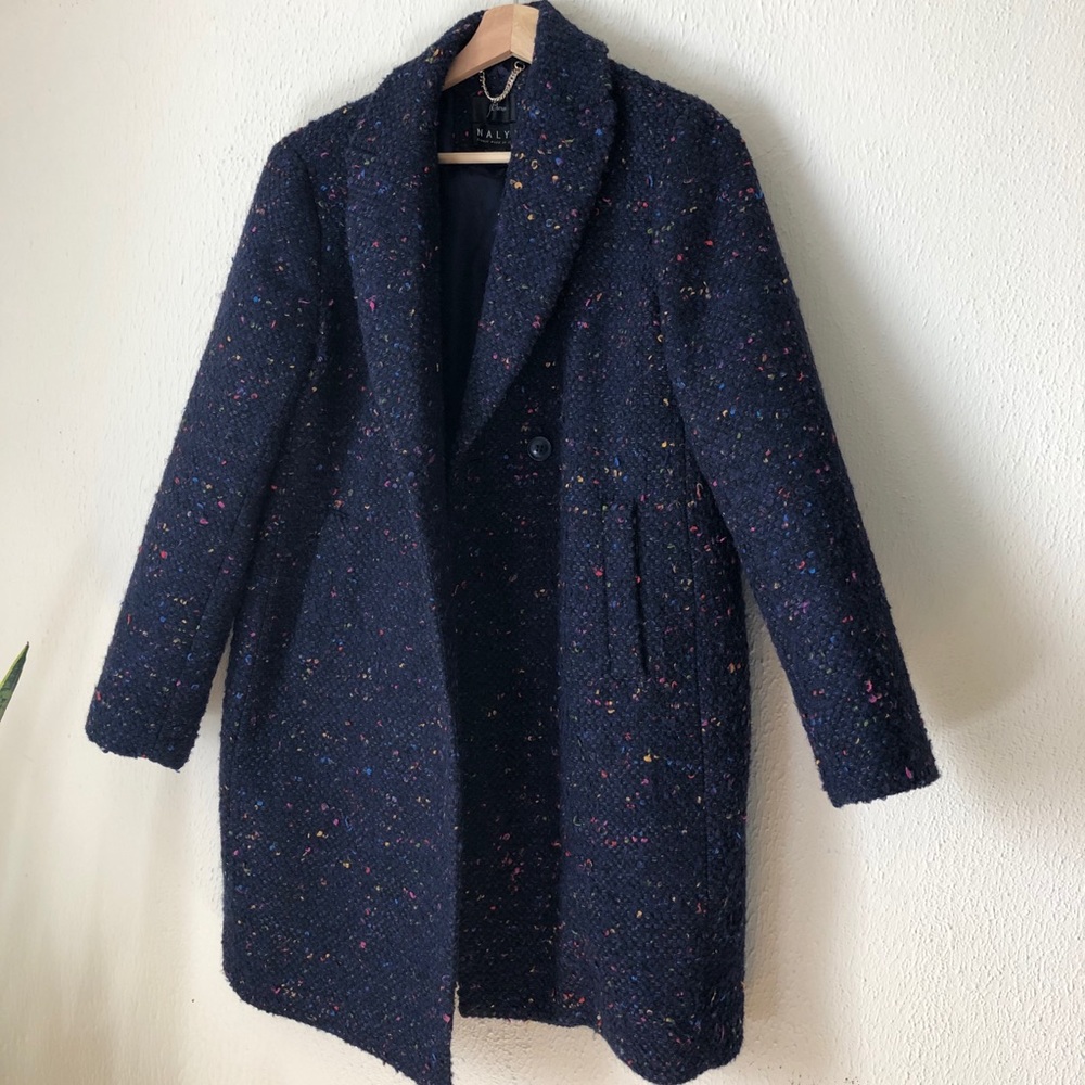 J.Crew Daphne Topcoat in Navy Tweed